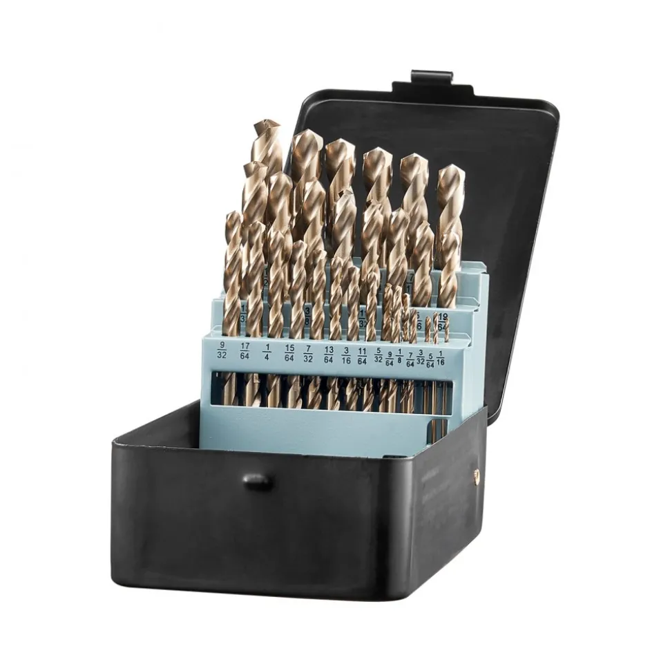 VEVOR Cobalt Drill Bit Set, 29 Pcs, M35 High Speed Steel Cobalt Drill Bits with Storage Case, for Drilling Metal, Stainless Steel, Aluminum Alloy, Wood, Plastic, for Professional Work and Home DIY