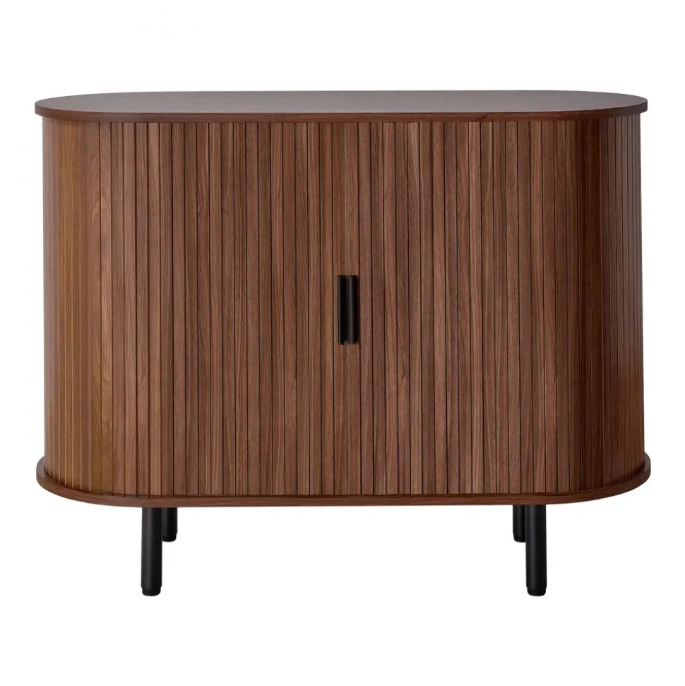 VEVOR Coffee Bar Cabinet, Mid Century Fluted Coffee Bar Table, Buffet Stand Cabinet with 2 Sliding Doors, Sideboard Buffet Station for Living Room, Entryway, Kitchen, 39.3 x 15.7 x 29.5 in, Walnut