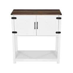 VEVOR Coffee Bar Cabinet, 31.5 x 13.8 x 34.6 in Farmhouse Coffee Bar Cabinet with 3-Tier Storage, Coffee Bar Table with Magnet Doors, Farmhouse Sideboard Buffet Cabinet for Living Room, Entryway