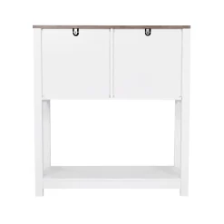 VEVOR Coffee Bar Cabinet, 31.5 x 13.8 x 34.6 in Farmhouse Coffee Bar Cabinet with 3-Tier Storage, Coffee Bar Table with Magnet Doors, Farmhouse Sideboard Buffet Cabinet for Living Room, Entryway