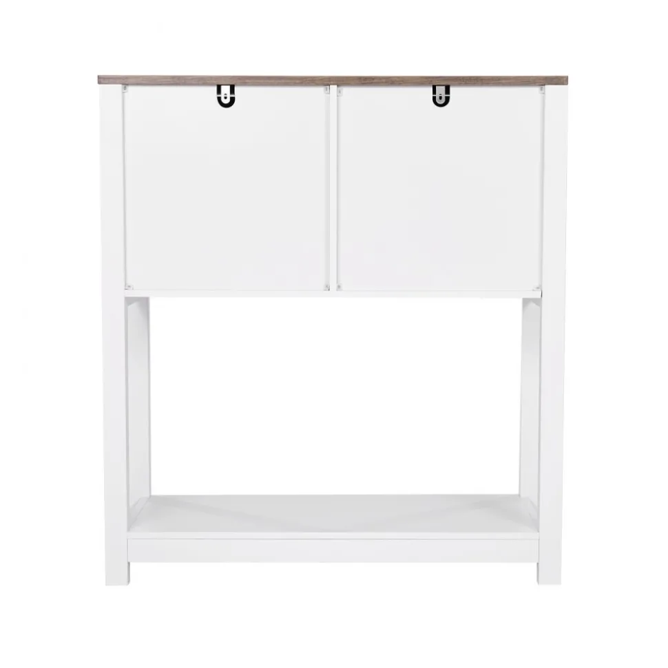 VEVOR Coffee Bar Cabinet, 31.5 x 13.8 x 34.6 in Farmhouse Coffee Bar Cabinet with 3-Tier Storage, Coffee Bar Table with Magnet Doors, Farmhouse Sideboard Buffet Cabinet for Living Room, Entryway
