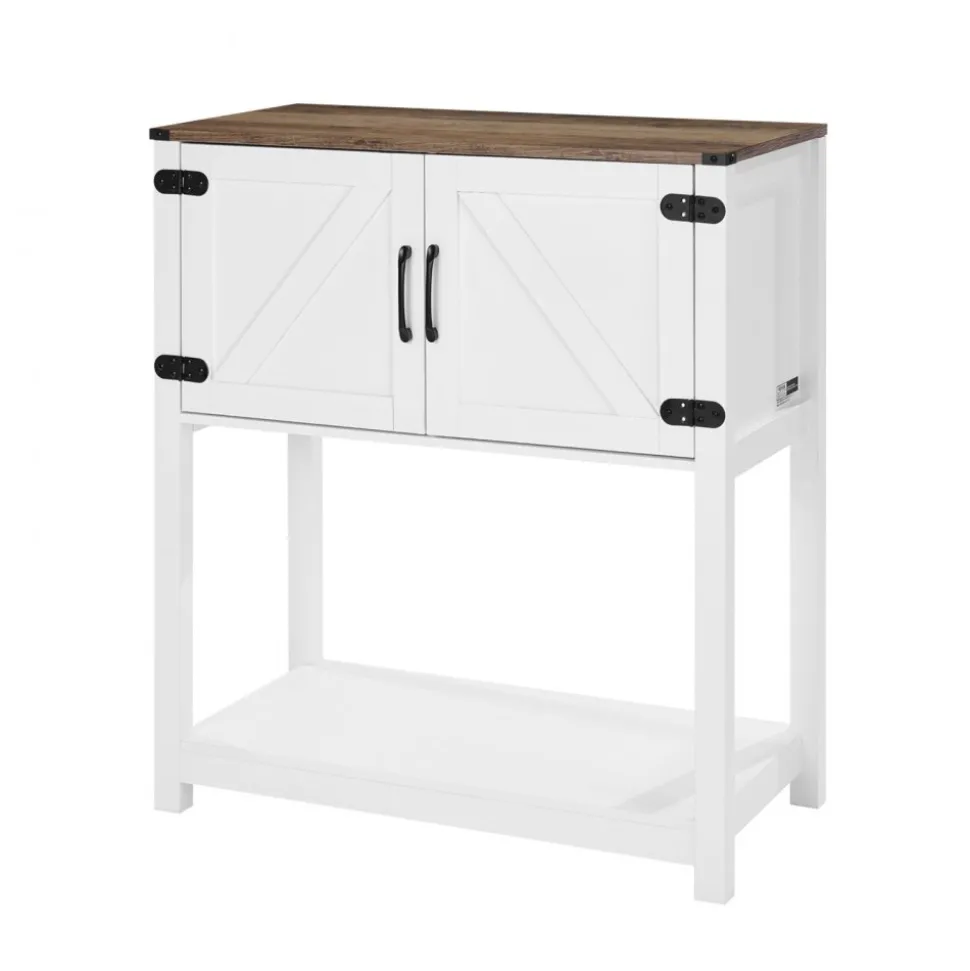 VEVOR Coffee Bar Cabinet, 31.5 x 13.8 x 34.6 in Farmhouse Coffee Bar Cabinet with 3-Tier Storage, Coffee Bar Table with Magnet Doors, Farmhouse Sideboard Buffet Cabinet for Living Room, Entryway