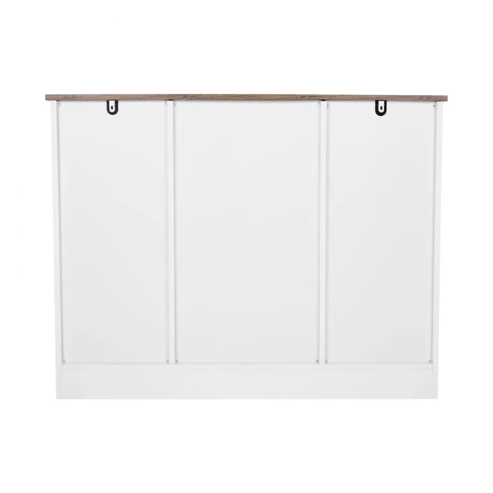 VEVOR Coffee Bar Cabinet, 41.8 x 15.8 x 32.1 in Farmhouse Coffee Bar Cabinet with 3-Tier Storage, Coffee Bar Table with Barn Doors, Farmhouse Sideboard Buffet Cabinet for Living Room, Entryway