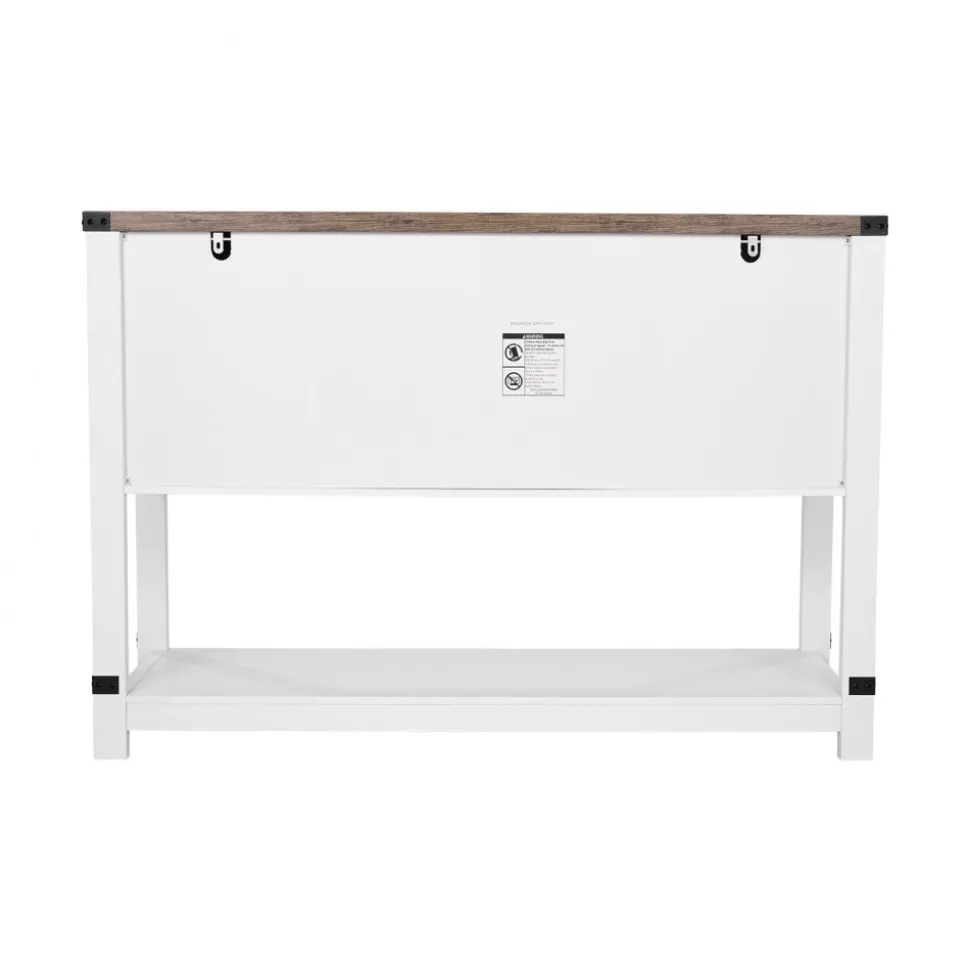VEVOR Coffee Bar Cabinet, 47.3 x 15.7 x 32.7 in Farmhouse Coffee Bar Cabinet with 4-Tier Storage, Coffee Bar Table with Barn Doors, Farmhouse Sideboard Buffet Cabinet for Living Room, Entryway