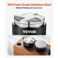 VEVOR Coffee Distributor 53mm, 2-in-1 Adjustable Espresso Distributor with Fan-Shaped Base, Coffee Distributor 304 Stainless Steel with Easy-to-Disassemble Design