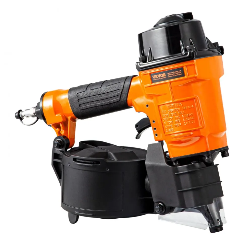 VEVOR Coil Siding Nailer MCN55, 1 inch to 2-1/4 inch 15 Degree Pneumatic Siding Nail Gun, 70-120PSI Air Coil Nailer for Siding, Pallet Sheathing, Fencing, Decking