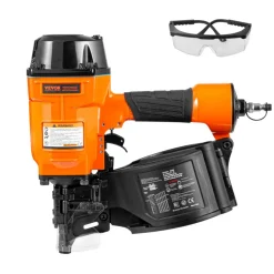 VEVOR Coil Siding Nailer MCN70, 1-3/4" to 2-3/4" 15 Degree Pneumatic Siding Nail Gun, 70-120PSI Air Coil Nailer for Pallet, Crating, Framing, Siding and Fencing
