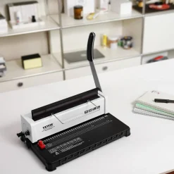VEVOR Coil Spiral Binding Machine, Manual Book Maker 34-Holes Binding 120 Sheets, Punch Binder Adjustable 3/16