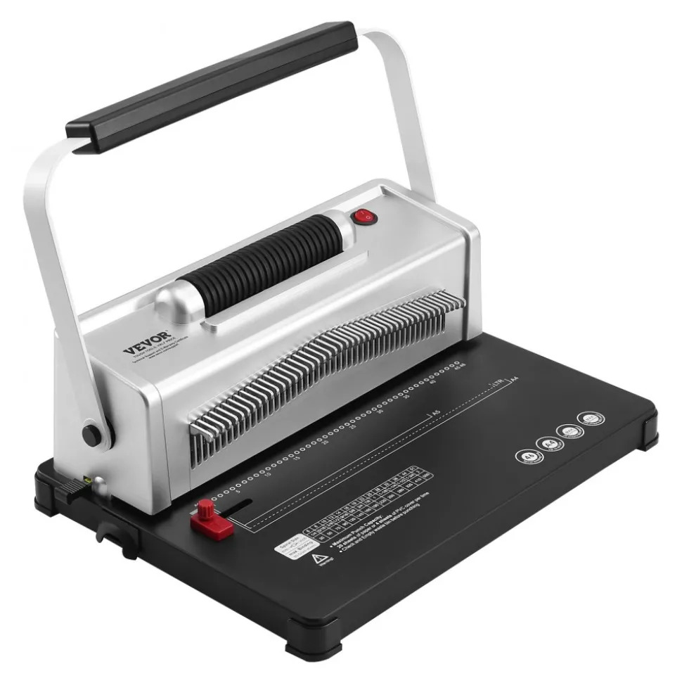 VEVOR Coil Spiral Binding Machine, Manual Book Maker with Electric Binding, 46-Holes Binding 500 Sheets Punch Binder, with 100pcs 5/16'' Coil Binding Spines, for Letter Size, A4, A5