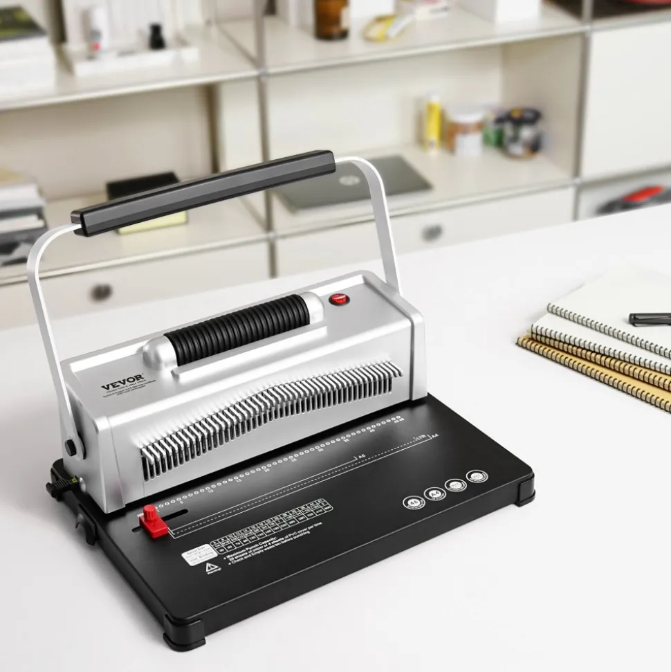 VEVOR Coil Spiral Binding Machine, Manual Book Maker with Electric Binding, 46-Holes Binding 500 Sheets Punch Binder, with 100pcs 5/16'' Coil Binding Spines, for Letter Size, A4, A5