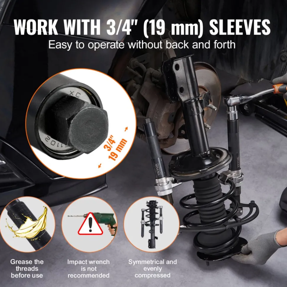 VEVOR Coil Spring Compressor Tool, 2 pcs Heavy Duty Macpherson Strut Spring Compressor Set, 2646 lbs Strut Spring Compressor with Safety Bracket and Carrying Case, for Car Truck ATV UTV