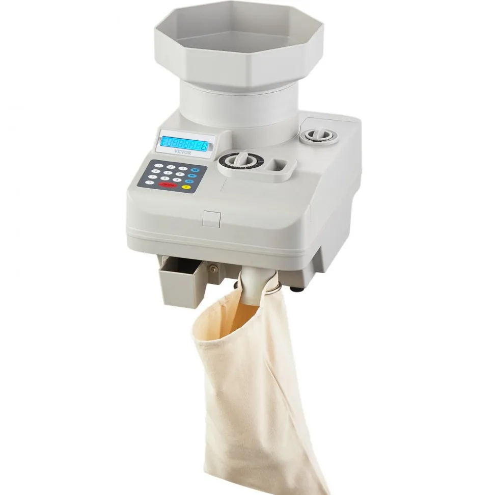 VEVOR Coin Counter, Professional Coin Sorter with LED Display Holds up to 11000 Coins, Automatic Coin Sorter and Wrapper Machine for All Coins, Suitable for International Coins and Tokens