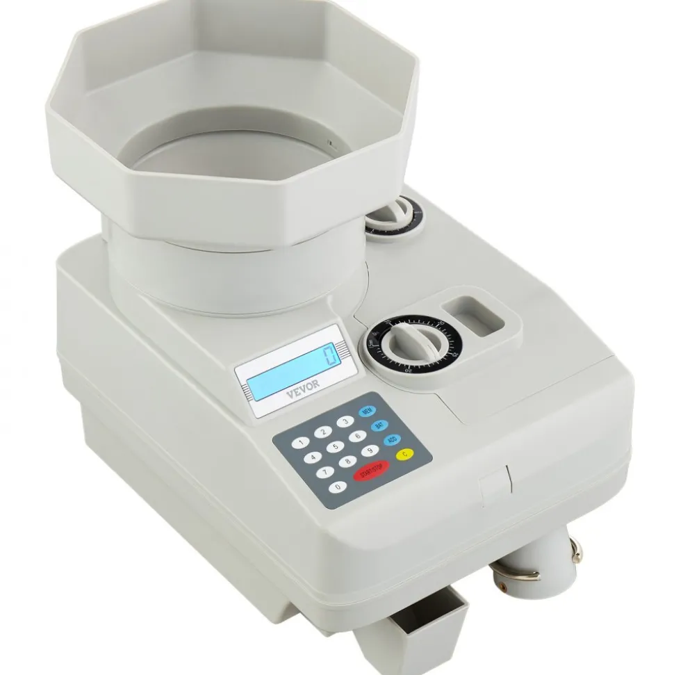VEVOR Coin Counter, Professional Coin Sorter with LED Display Holds up to 11000 Coins, Automatic Coin Sorter and Wrapper Machine for All Coins, Suitable for International Coins and Tokens