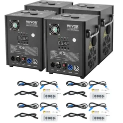 VEVOR Cold Spark Machine, 4 Pack 500W Output Fireworks Controllers, 6.6-13ft Adjustable Height, with Advanced DMX System,LED Screen,Portable Handle, Aluminum Alloy for Stage DJ Wedding Event,Party