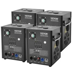 VEVOR Cold Spark Machine, 4 Pack 500W Output Fireworks Controllers, 6.6-13ft Adjustable Height, with Advanced DMX System,LED Screen,Portable Handle, Aluminum Alloy for Stage DJ Wedding Event,Party