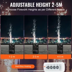 VEVOR Cold Spark Machine, 2 Pack 700W Output Fireworks Controllers, 6.6-16.4ft Adjustable Height, with Advanced DMX System,LED Screen,Portable Handle, Aluminum Alloy for Stage DJ Wedding Event,Party
