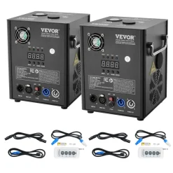 VEVOR Cold Spark Machine, 2 Pack 500W Output Fireworks Controllers, 6.6-13ft Adjustable Height, with Advanced DMX System,LED Screen,Portable Handle, Aluminum Alloy for Stage DJ Wedding Event,Party