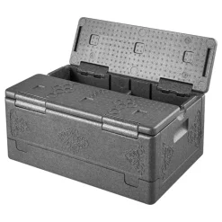 VEVOR Collapsible Insulated Food Warmer, 40 Qt Non-Electrical Thermal Carrier, Lightweight and High-rigidity EPP Hot Box, for Delivery, Transport, Catering BBQ Event, Keeps Warm/Cold 4 Hours (Gray)