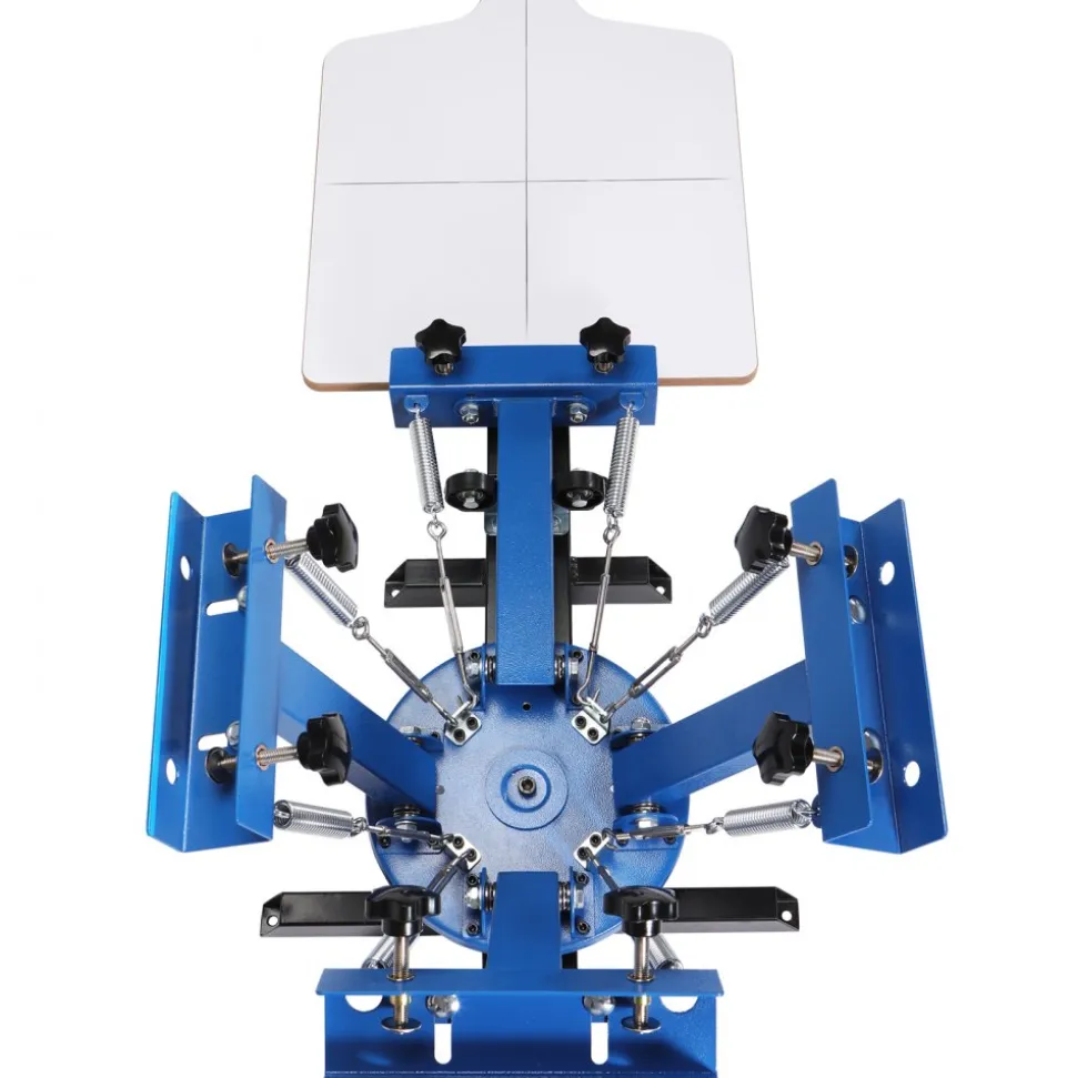 VEVOR 4 Color 1 Station Screen Printing Machine, 21.2x17.7in / 54x45cm Screen Printing Press 360° Rotable Silk, Double-Layer Positioning Pallet for T-Shirt DIY Printing