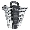 VEVOR Combination Wrench Set, 16-Piece Ratcheting Wrench Set with Organizer Rack, Cr-V Steel Wrench Set Metric 8 mm to 24 mm, Ideal for General Household, Garage, Workshop, Auto Repairs, Emergency