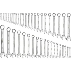 VEVOR Combination Wrench Set, 44-Piece SAE and Metric, 12-Point Box End and 15° Angled Open End Combination Wrenches with Roll Up Pouch, Carbon Steel, for General Household and Automotive Repairs