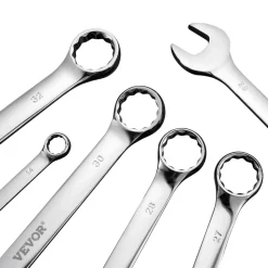 VEVOR Combination Wrench Set, 25-Piece Open End Wrench Set with Roll-up Pouch, Carbon Steel Wrench Set  Metric 6 mm to 32 mm, Ideal for General Household, Garage, Workshop, Auto Repairs, Emergency