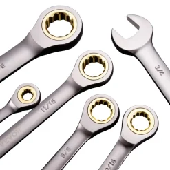 VEVOR Combination Wrench Set, 24-Piece Ratcheting Wrench Set with Organizer Rack, Cr-V Steel Wrench Set SAE 1/4