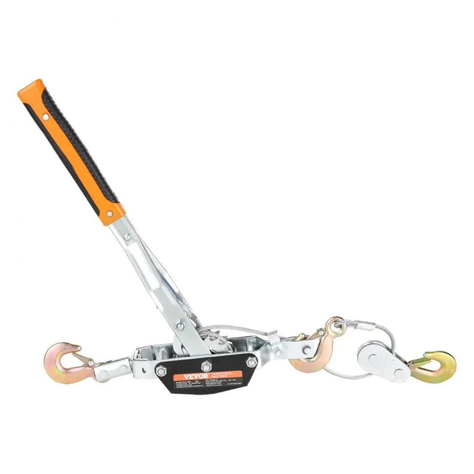 VEVOR Come Along Winch, 5 Ton (11,023 lbs) Pulling Capacity, 11.5 ft Steel Cable, 3 Hooks, Heavy Duty Ratchet Power Puller Tool with Dual Gears, Automotive Hoist Cable Puller Ideal for Vehicle Rescue