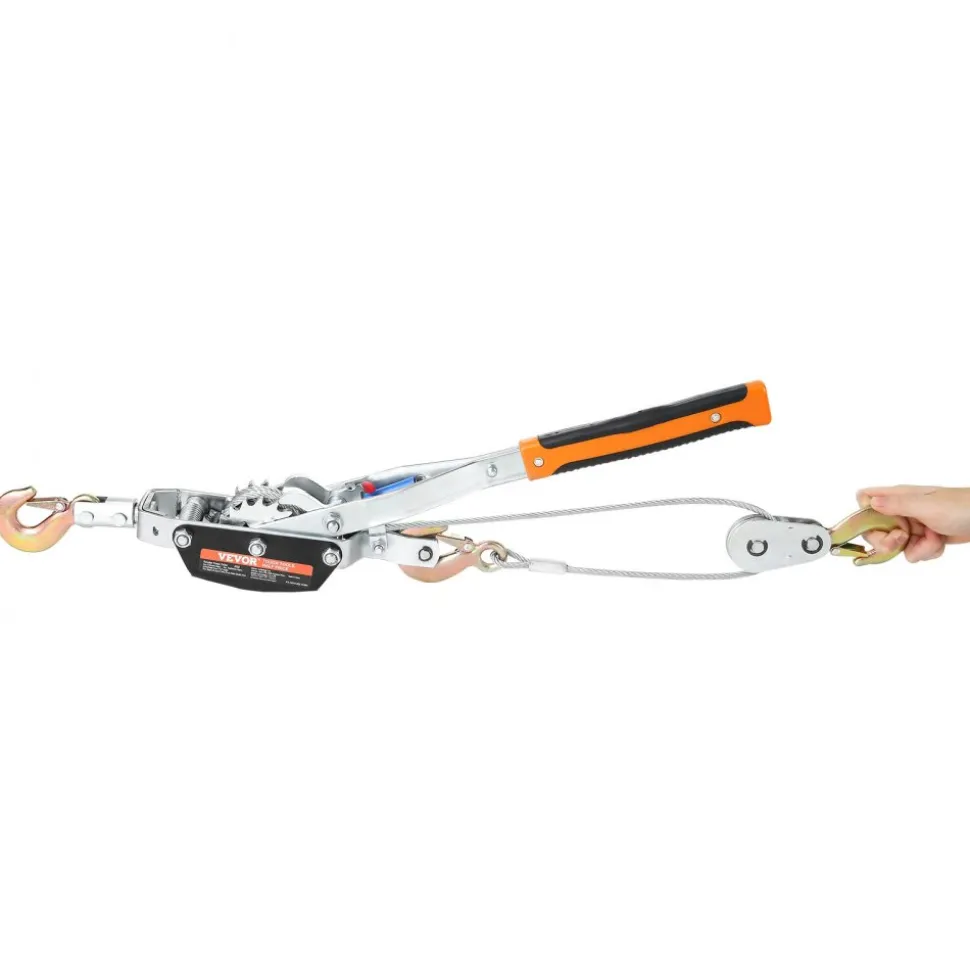 VEVOR Come Along Winch, 5 Ton (11,023 lbs) Pulling Capacity, 11.5 ft Steel Cable, 3 Hooks, Heavy Duty Ratchet Power Puller Tool with Dual Gears, Automotive Hoist Cable Puller Ideal for Vehicle Rescue