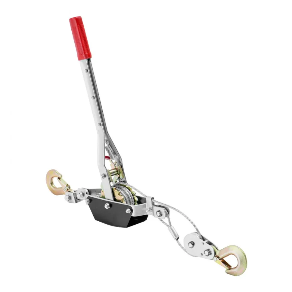 VEVOR Come Along Winch, 2 Ton (4,409 lbs) Pulling Capacity, 12 ft Steel Cable, 2 Hooks, Heavy Duty Ratchet Power Puller Tool with Dual Gears, Automotive Hoist Cable Puller Ideal for Vehicle Rescue