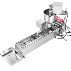VEVOR Commercial Automatic Donuts Machine, Single Row Donuts Making Equipment, 90 pcs/hour Electric High Power Doughnut Maker, Stainless Steel Frying Auto Fryer, with 3 Size Molds, Auto Counting