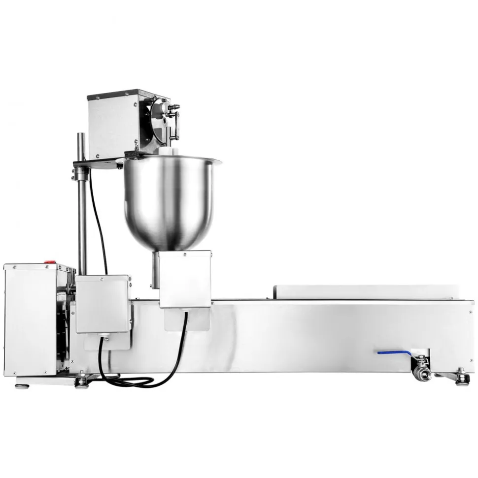 VEVOR Commercial Automatic Donuts Machine, Single Row Donuts Making Equipment, 90 pcs/hour Electric High Power Doughnut Maker, Stainless Steel Frying Auto Fryer, with 3 Size Molds, Auto Counting