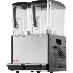 VEVOR Commercial Beverage Dispenser 2 Tanks 12 L / 12.7 QT Per Tank, Stainless Steel Juice Dispenser, Ice Tea Drink Machine with 45℉ to 54℉ Cooling Temperature, for Cold Drink Restaurant Bar Party