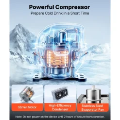 VEVOR Commercial Beverage Dispenser 4 Tanks 10 L / 10.6 QT Per Tank, Stainless Steel Juice Dispenser, Ice Tea Drink Machine with 45℉ to 54℉ Cooling Temperature, for Cold Drink Restaurant Bar Party