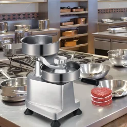 VEVOR Commercial Burger Patty Maker, Hamburger Beef Patty Maker with 3 Convertible Mold(4/5/6-inch), Heavy Duty Stainless Steel Burger Press Machine, Meat Forming Processor with 1500 Pcs Patty Papers