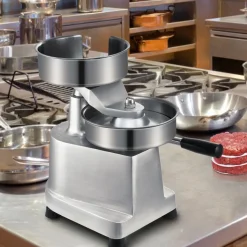 VEVOR Commercial Burger Patty Maker, 150mm/6inch Hamburger Beef Patty Maker, Heavy Duty Food-Grade Stainless Steel Bowl Burger Press Machine, Kitchen Meat Forming Processor with 1000 Pcs Patty Papers