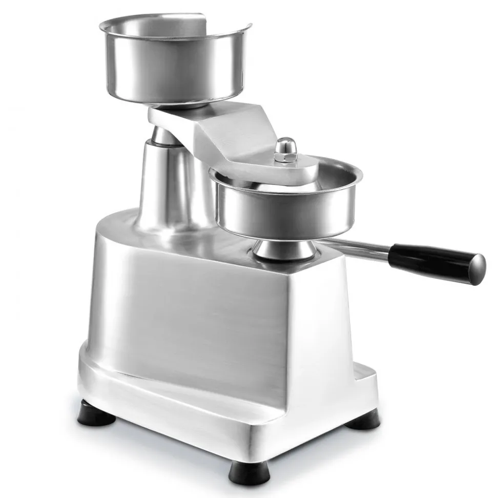 VEVOR Commercial Burger Patty Maker, 100mm/4inch Hamburger Beef Patty Maker, Heavy Duty Food-Grade Stainless Steel Bowl Burger Press Machine, Kitchen Meat Forming Processor with 1000 Pcs Patty Papers
