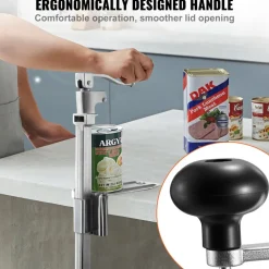 VEVOR Commercial Can Opener, Heavy-Duty Manual Tabletop Cans Opener for Cans Up to 11.8 in Height, Height-Adjustable Professional Can Openers Fixed with Screws, for Restaurant, Hotel, and Food Store