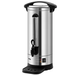 VEVOR Commercial Coffee Urn, 110 Cups Stainless Steel Large Coffee Dispenser, 1500W 110V Electric Coffee Maker Urn For Quick Brewing, Hot Water Urn with Detachable Power Cord for Easy Cleaning, Silver