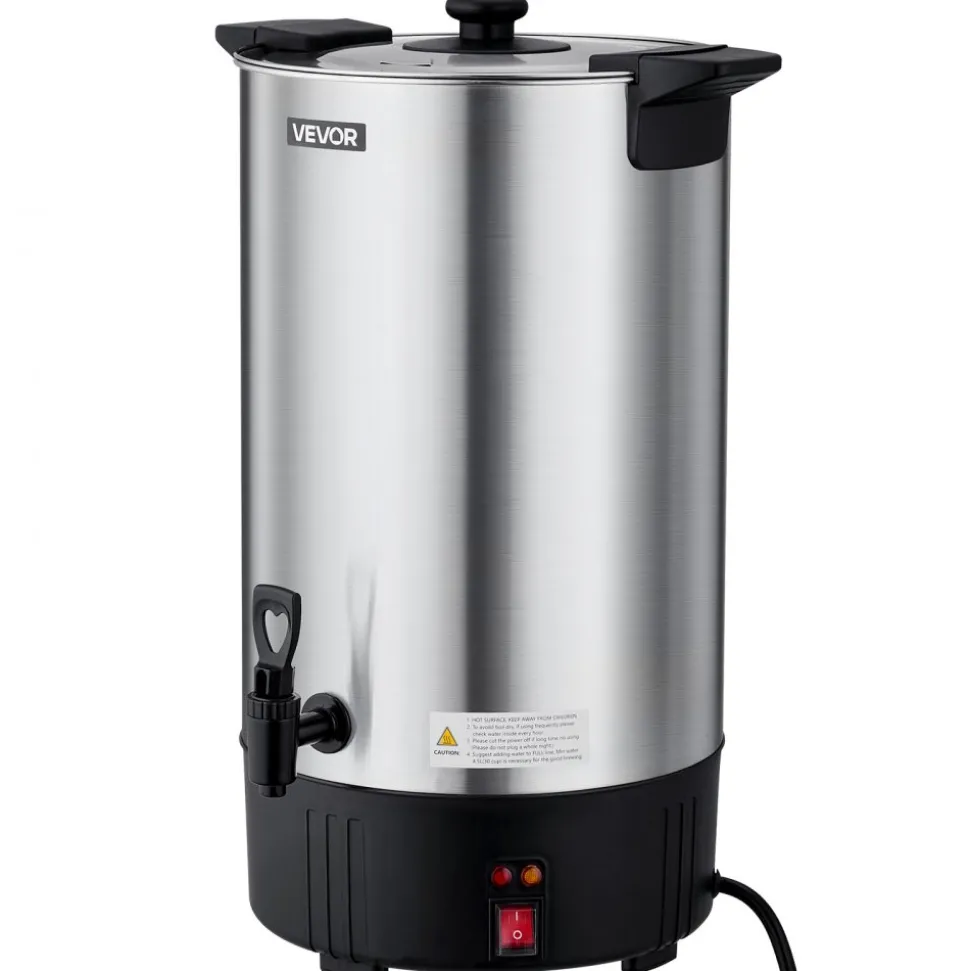 VEVOR Commercial Coffee Urn, 100 Cup 15 L Hot Beverage Dispenser with Dripless Faucet, Quick-Brewing Stainless Steel Large Commercial Coffee Maker, for Catering, Business, Party, Church & Restaurant