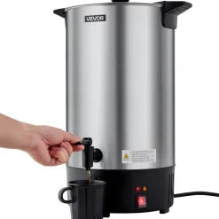 VEVOR Commercial Coffee Urn, 100 Cup 15 L Hot Beverage Dispenser with Dripless Faucet, Quick-Brewing Stainless Steel Large Commercial Coffee Maker, for Catering, Business, Party, Church & Restaurant