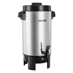 VEVOR Commercial Coffee Urn, 40 Cup 203oz Hot Beverage Dispenser with Dripless Faucet, 1090W Quick-Brewing Coffee Maker, Automatic Temperature Control, for Catering, Party, Church & Restaurant