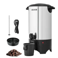 VEVOR Commercial Coffee Urn, 40 Cup 6 L Hot Beverage Dispenser with Dripless Faucet, Quick-Brewing Commercial Coffee Maker, with Stainless Steel Liner, for Catering, Business, Church & Restaurant