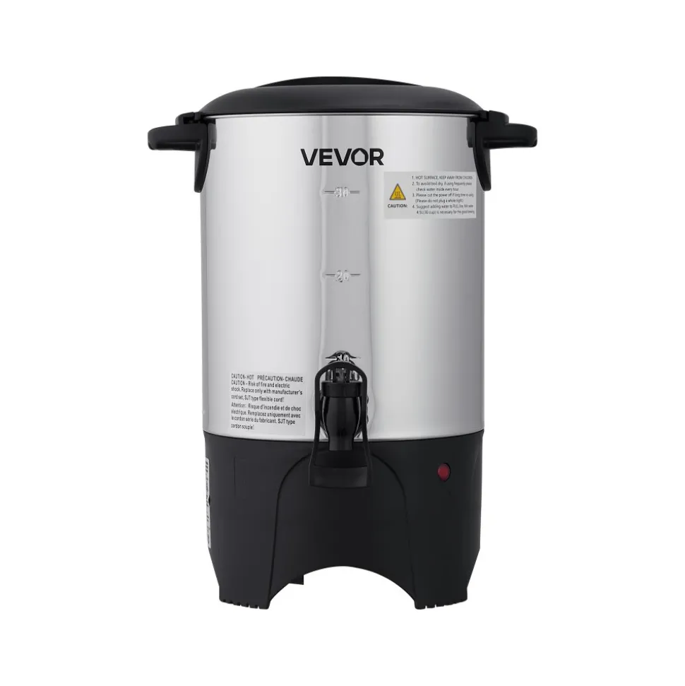 VEVOR Commercial Coffee Urn, 30 Cup 4.5 L Hot Beverage Dispenser with Dripless Faucet, Quick-Brewing Commercial Coffee Maker with Stainless Steel Liner, for Catering, Business, Church & Restaurant