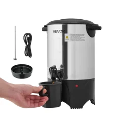 VEVOR Commercial Coffee Urn, 30 Cup 4.5 L Hot Beverage Dispenser with Dripless Faucet, Quick-Brewing Commercial Coffee Maker with Stainless Steel Liner, for Catering, Business, Church & Restaurant