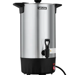 VEVOR Commercial Coffee Urn, 60 Cup 9 L Hot Beverage Dispenser with Dripless Faucet, Quick-Brewing Stainless Steel Large Commercial Coffee Maker, for Catering, Business, Party, Church & Restaurant