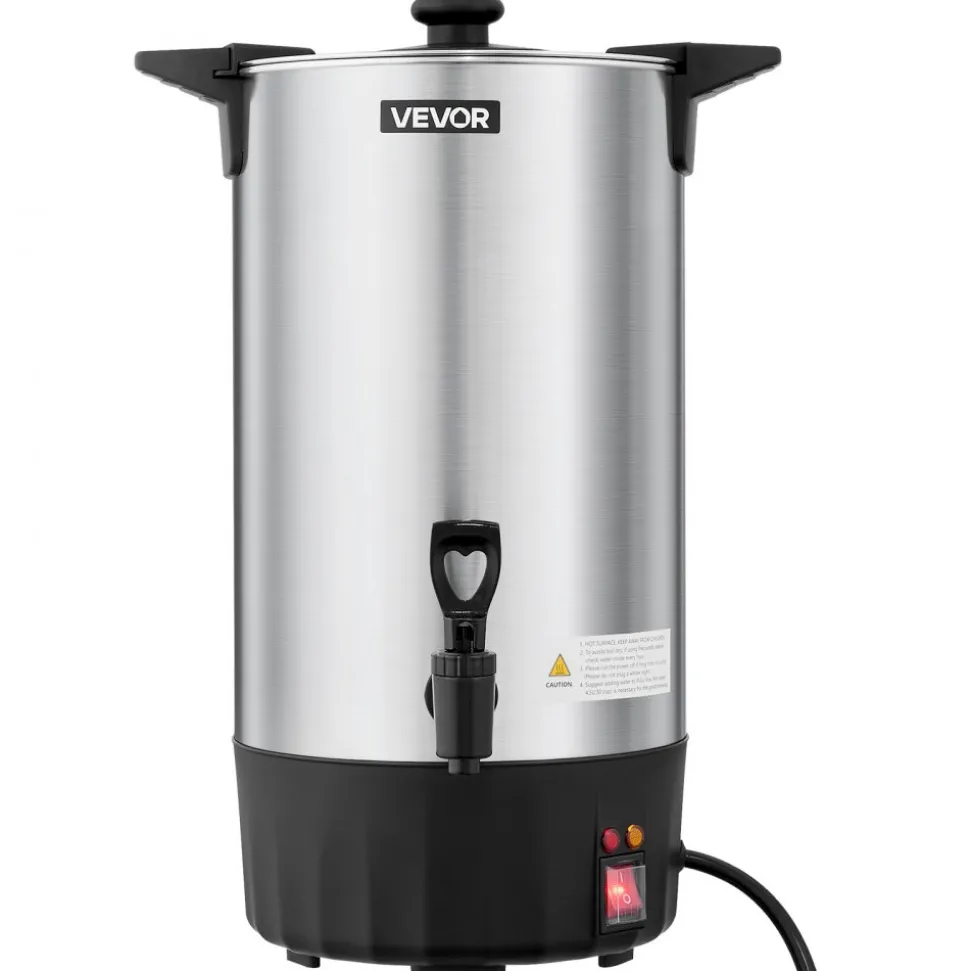 VEVOR Commercial Coffee Urn, 60 Cup 9 L Hot Beverage Dispenser with Dripless Faucet, Quick-Brewing Stainless Steel Large Commercial Coffee Maker, for Catering, Business, Party, Church & Restaurant