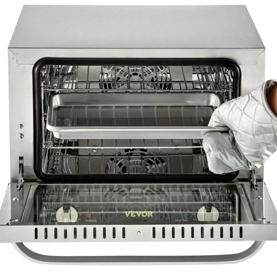 VEVOR Commercial Convection Oven, 4.24 cu.ft Countertop Oven for Full-Size Pans, Electric Convection Ovens with 4 Racks, 360° Hot Air Circulation, for Bakery, Restaurant & Pizza Shop (208-240V 5000W)