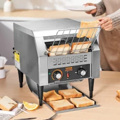 VEVOR Commercial Conveyor Toaster, 300 Slices/Hour Conveyor Belt Toaster, Heavy Duty Stainless Steel Commercial Toaster Oven, Electric Restaurant Commercial Toaster for Toast Bun, Bagel, Bread