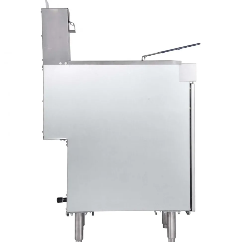 VEVOR Commercial Deep Fryer, 3-Burner Fryer for Restaurants, Stainless Steel Floor Standing Deep Fryers with Dual Baskets and Adjustable Temperature, Natural Gas Powered, 40 lbs Capacity, 90,000 BTU